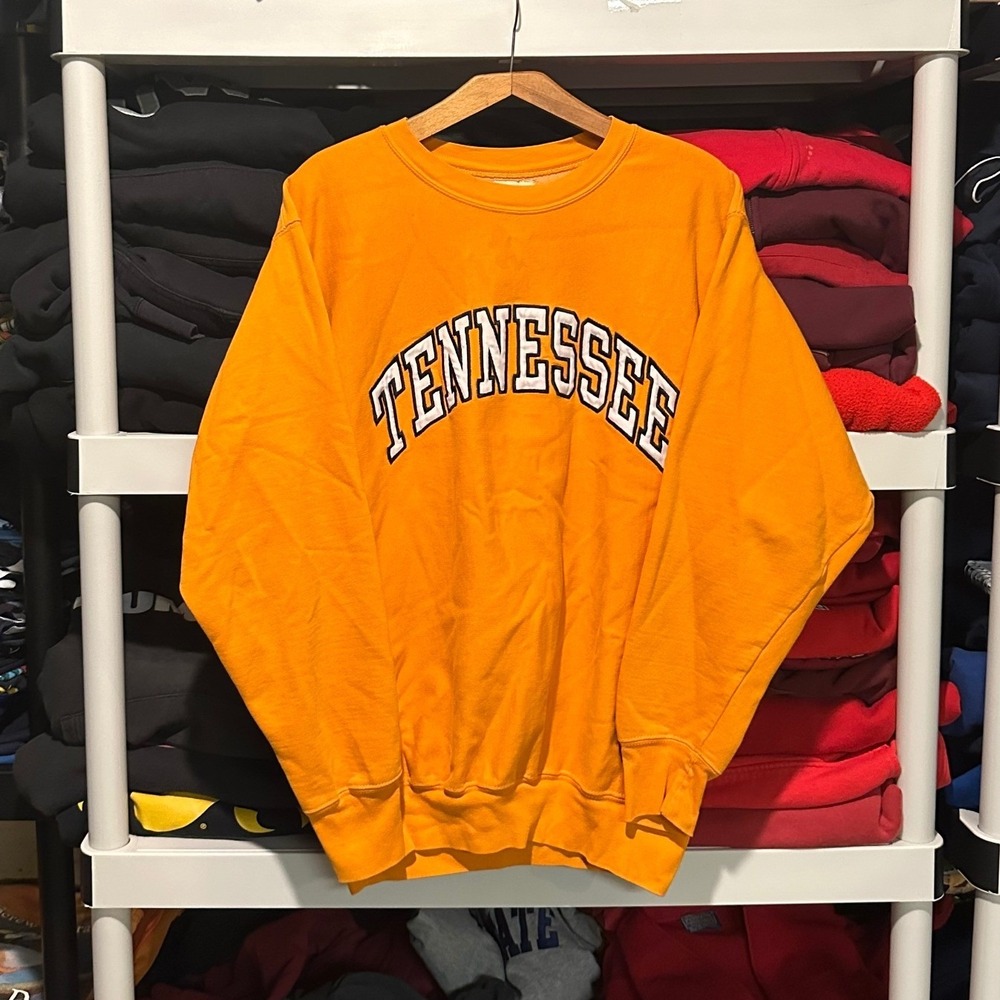 Vintage 90s University of Tennessee Embroidered Orange Mens Large Crewneck
